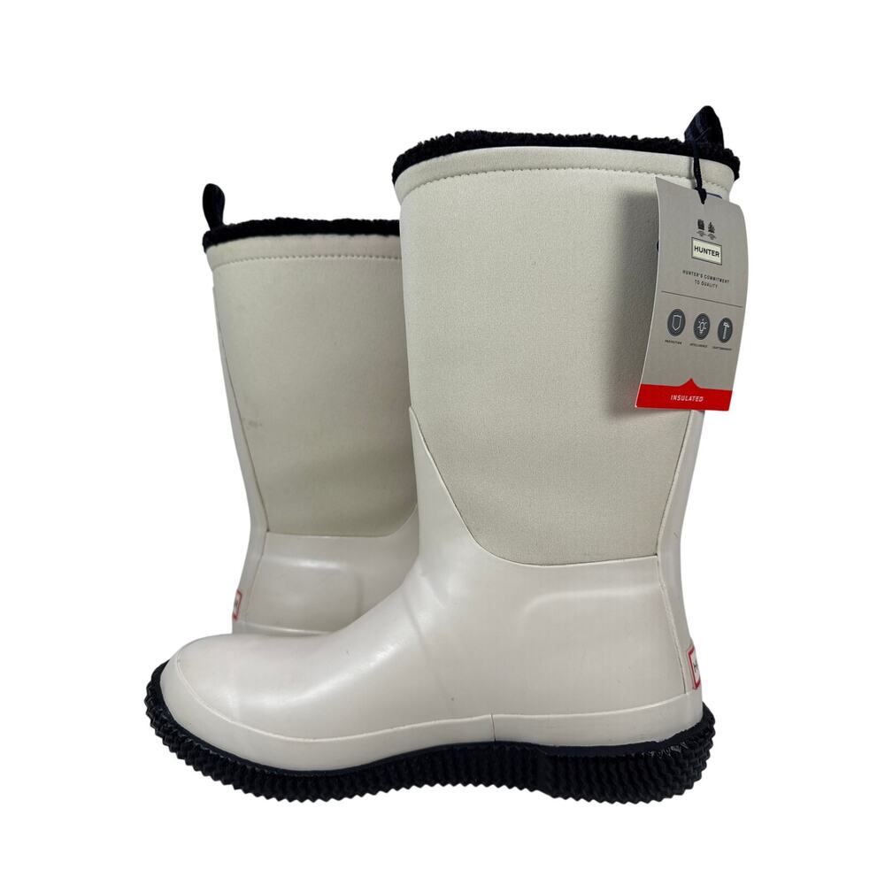 Hunter Original Slipper Snow Boot Womens 10 Insulated Foldable Cuff White Willow - Picture 3 of 12